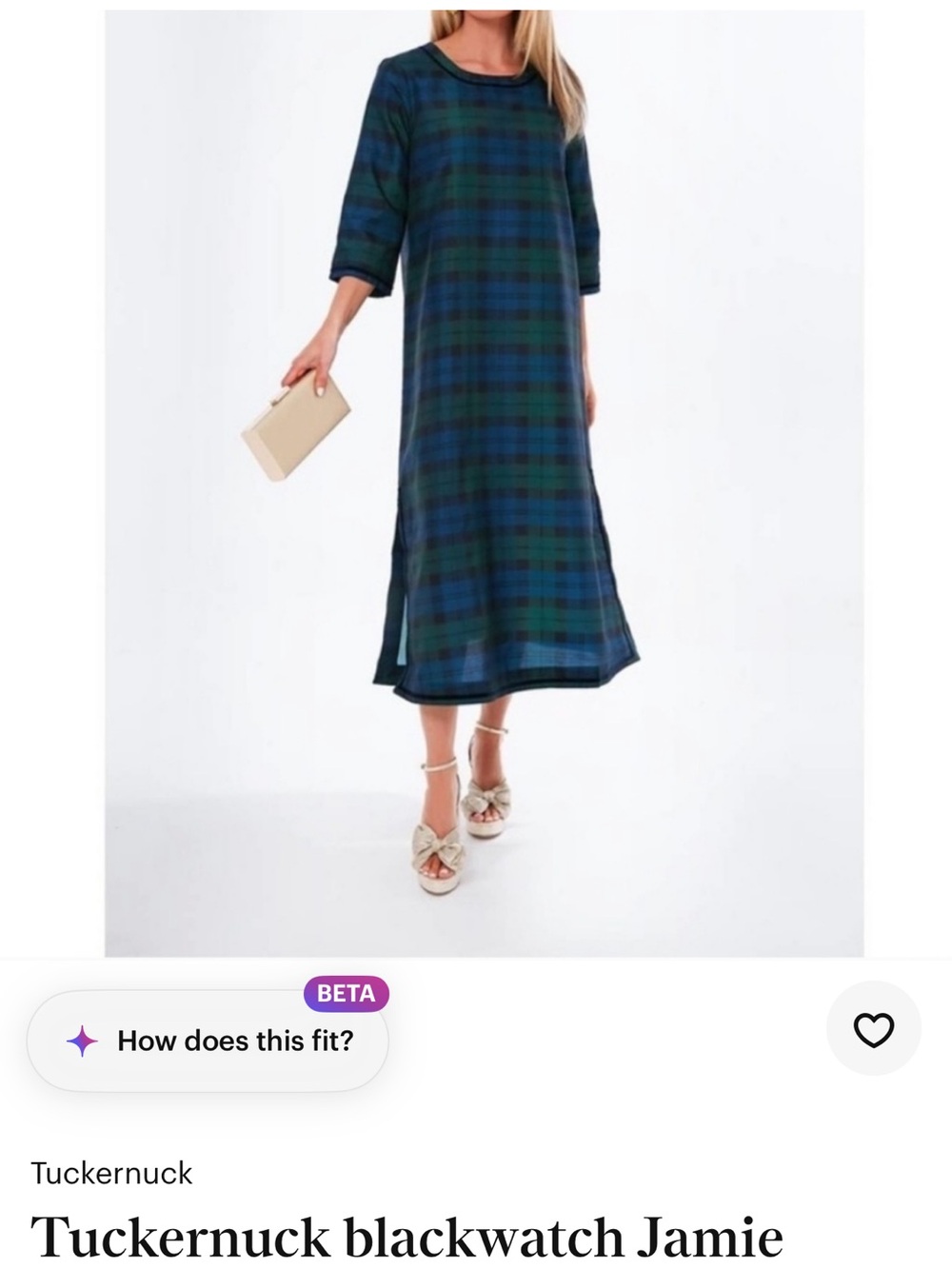 Tuckernuck Plaid Maxi Dress in Blue and Green